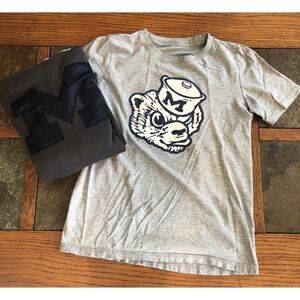 Used Set of 2 University of Michigan kids sweatshirt hoodie t shirt Go Blue
